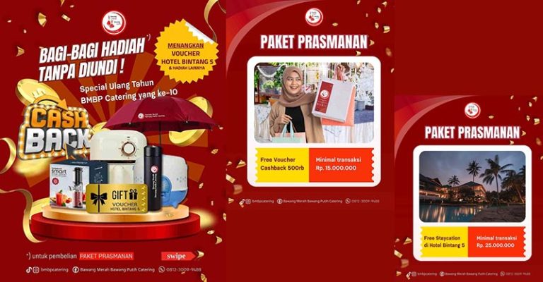 Promo Catering Perayaan Satu Dekade Promo Ulang Tahun BMBP Catering Malang ke-10 Hadiah Langsung untuk Setiap Pemesanan Prasmanan